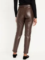 High-Waisted OG Straight Faux-Leather Ankle Pants