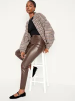 High-Waisted OG Straight Faux-Leather Ankle Pants