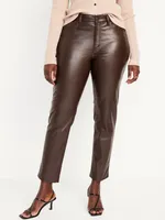 High-Waisted OG Straight Faux-Leather Ankle Pants