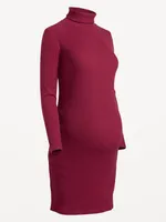 Maternity Long Sleeve Turtleneck Bodycon Dress