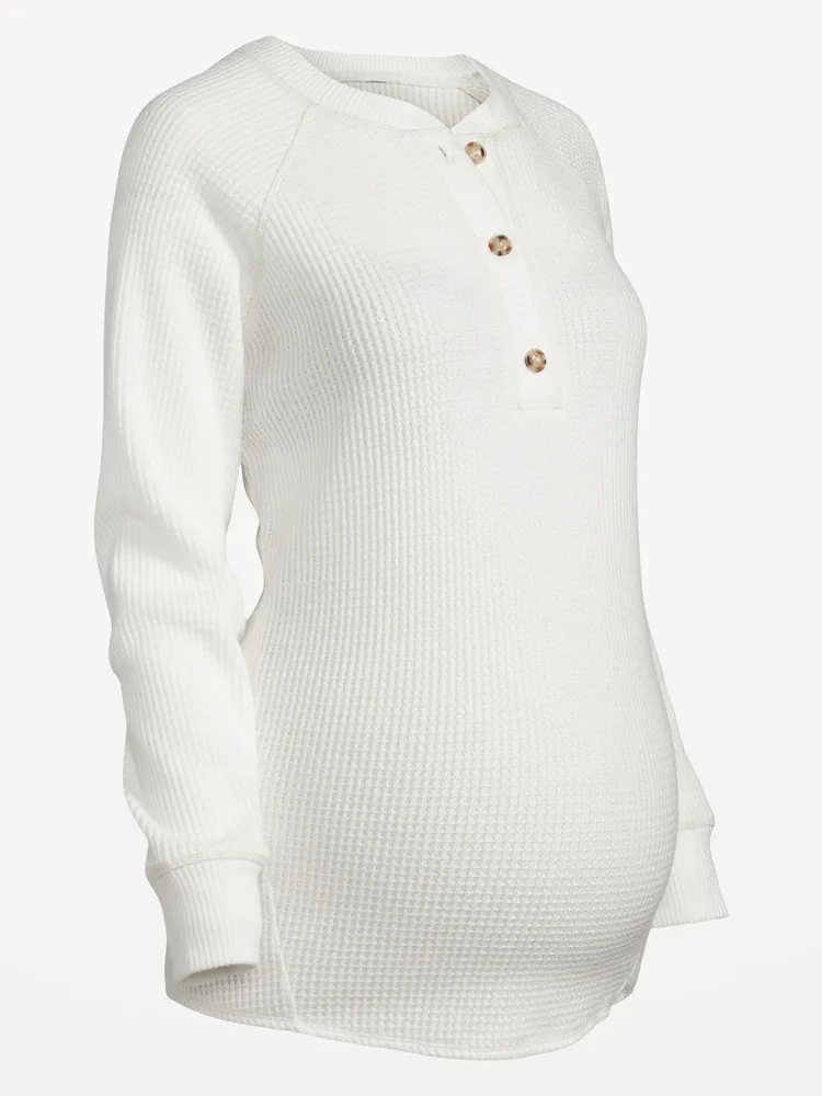 Old Navy Maternity Waffle Knit Henley Top