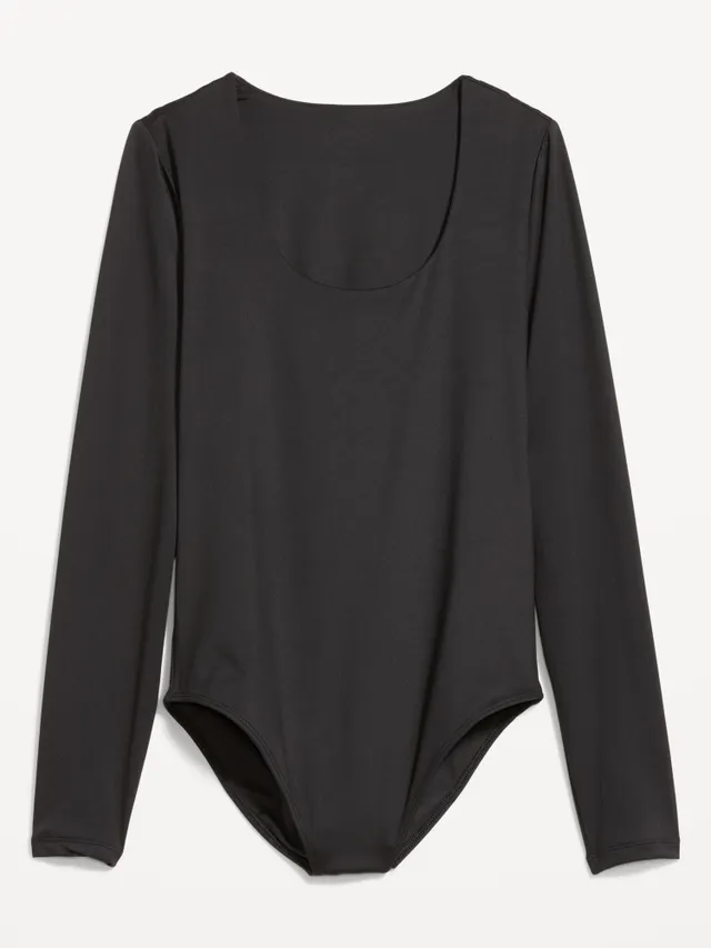 Old Navy Long-Sleeve Double-Layer Sculpting Bodysuit for Women