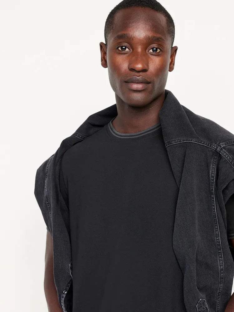 Textured Pique T-Shirt for Men