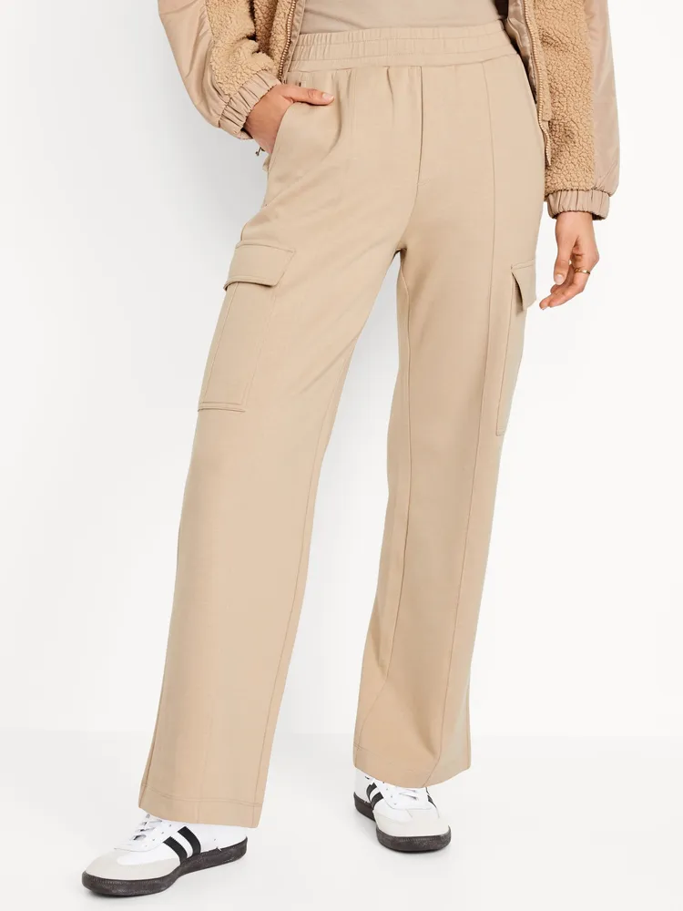 High-Waisted Ankle-Zip Cargo Jogger Pants