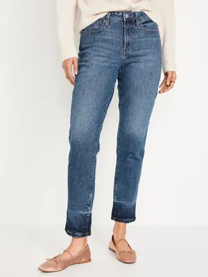 High-Waisted OG Straight Cotton-Hemp Blend Ankle Jeans