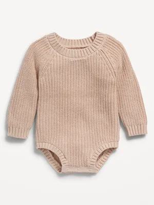 Sweater-Knit Organic-Cotton Bodysuit for Baby