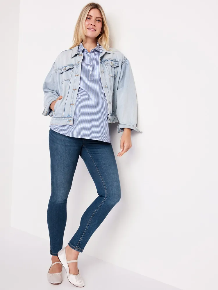 Maternity Full Panel Skinny Jeans - Blue