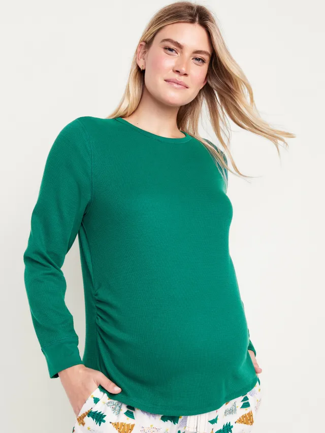 Maternity Waffle Knit Long Sleeve T-Shirt
