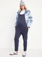 Maternity Knotted-Strap Fleece Overalls