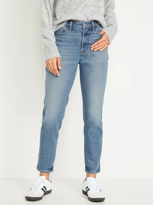 High-Waisted Built-In Warm OG Straight Ankle Jeans for Women