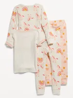 Unisex 4-Piece Snug-Fit Pajama Set for Toddler & Baby