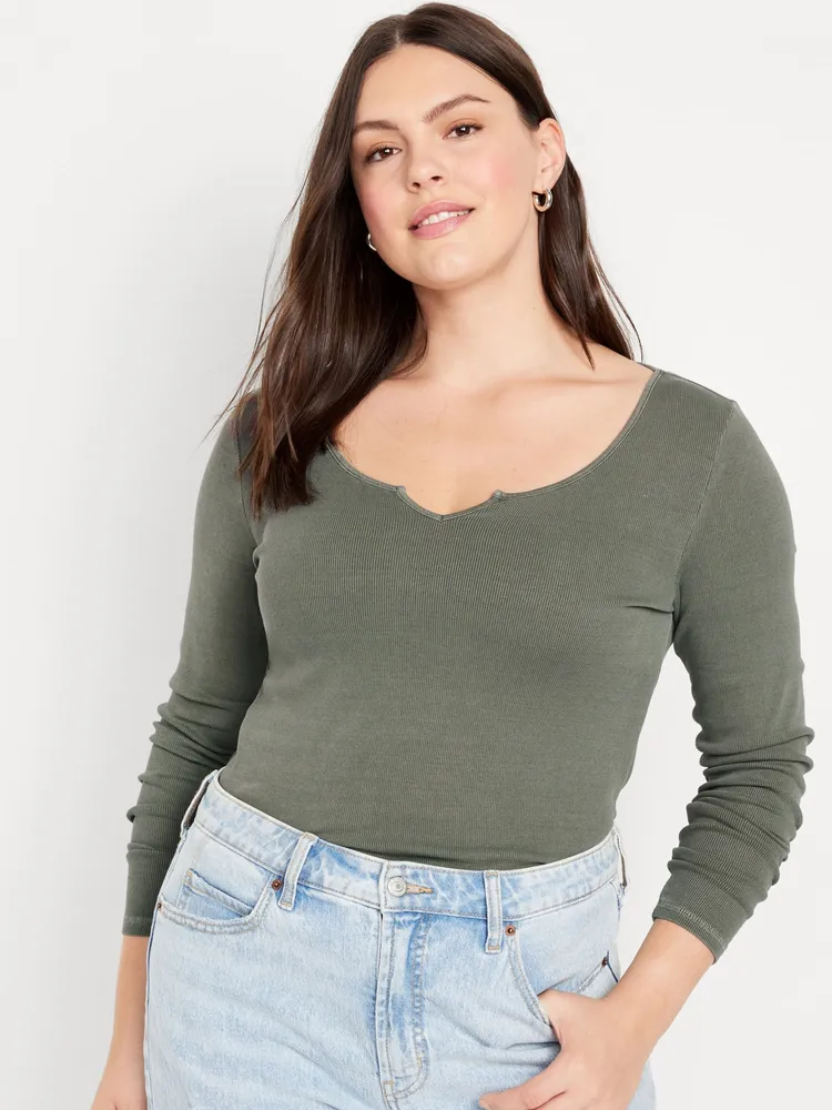 Old Navy Fitted Long-Sleeve Rib-Knit T-Shirt