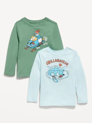 Unisex Long-Sleeve Graphic T-Shirt 2-Pack for Toddler