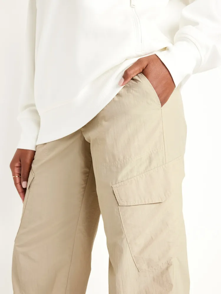 High-Waisted Ankle-Zip Cargo Jogger Pants for Women