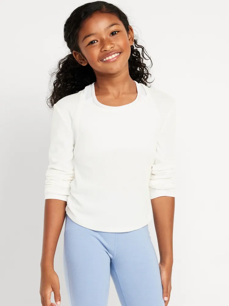 UltraLite Long-Sleeve Faux-Shrug Top for Girls