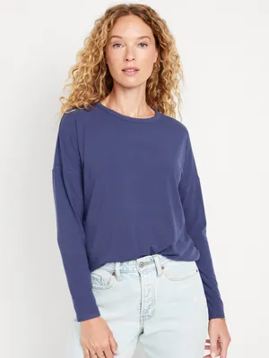 Luxe Rib-Knit Tunic T-Shirt for Women