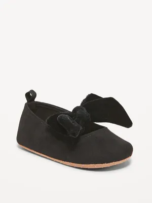 Faux-Suede Bow-Tie Ballet Flat Shoes for Baby