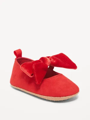 Faux-Suede Bow-Tie Ballet Flat Shoes for Baby