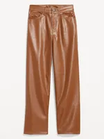 High-Waisted OG Loose Faux-Leather Pants