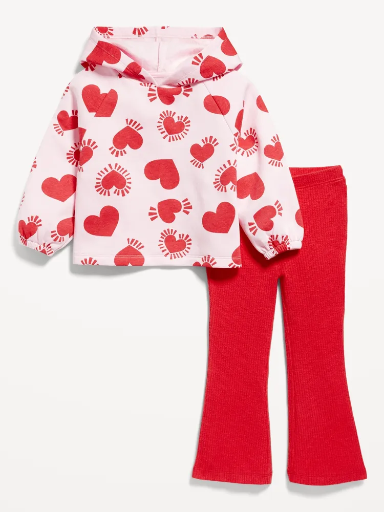 Hoodie and Flare Leggings Set for Toddler Girls