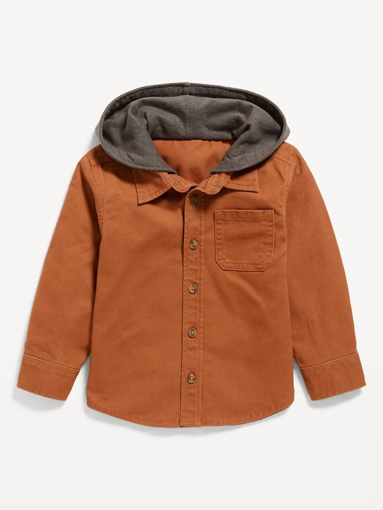 Hooded Soft-Brushed Flannel Shirt for Boys