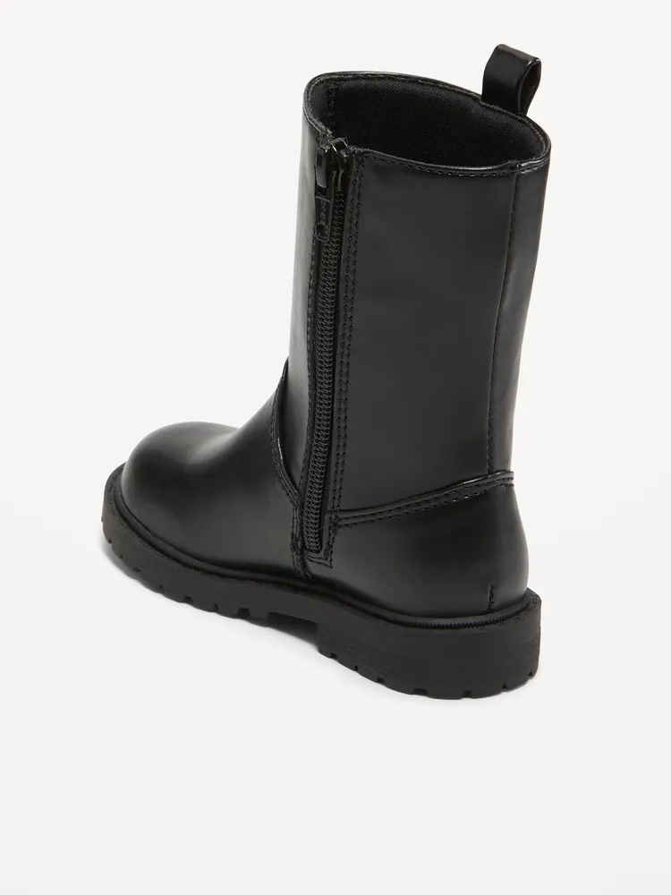 Faux-Leather Side-Zip Boots for Toddler Girls