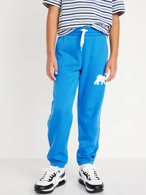 Gender-Neutral Fleece Cinched Graphic Jogger Sweatpants for Kids
