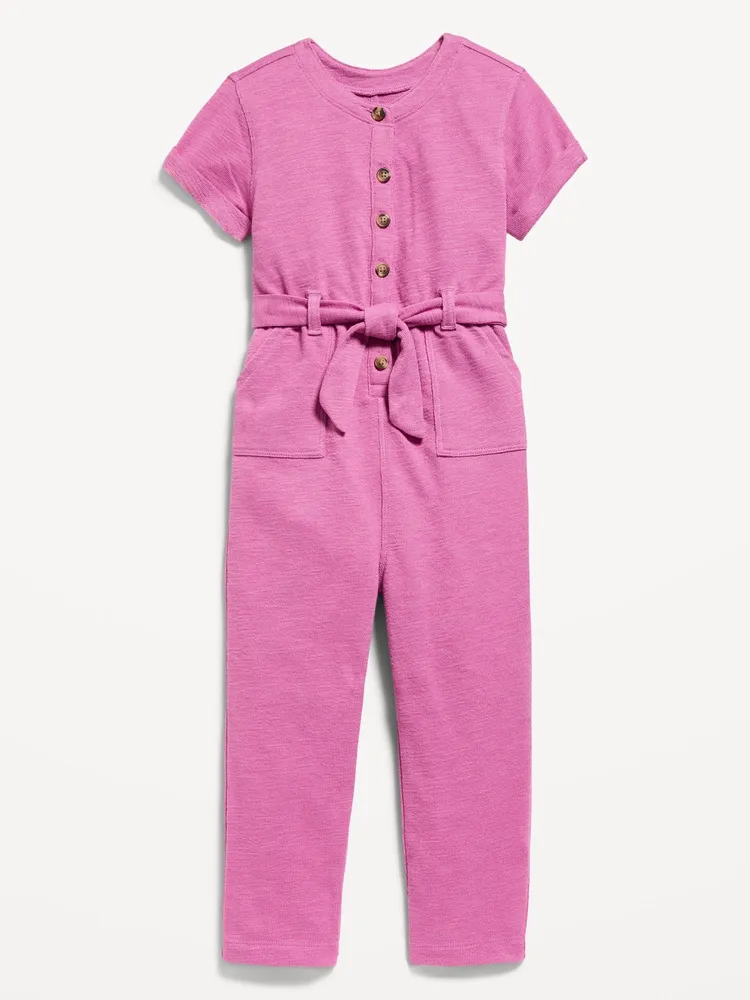 One-Piece Tie-Front Jumpsuit for Toddler Girls