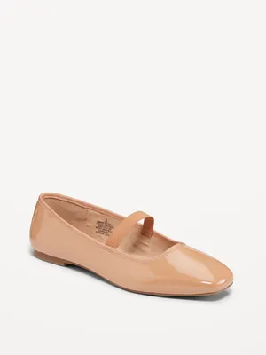 Faux-Leather Mary Jane Ballet Flats for Women