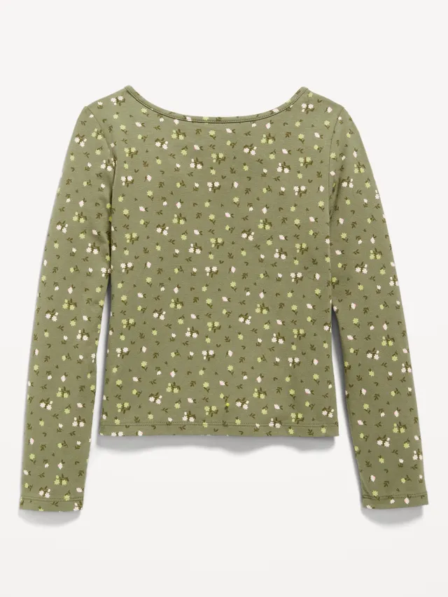 Long-Sleeve Printed Thermal-Knit T-Shirt for Girls