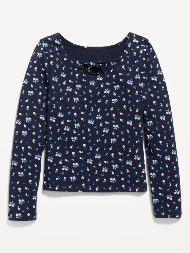 Old Navy Long-Sleeve Printed Keyhole T-Shirt for Girls