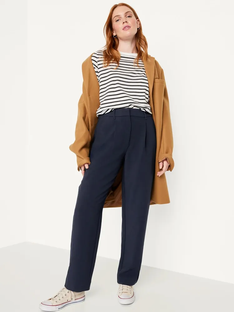 Extra High-Waisted Stevie Straight Ankle Pants