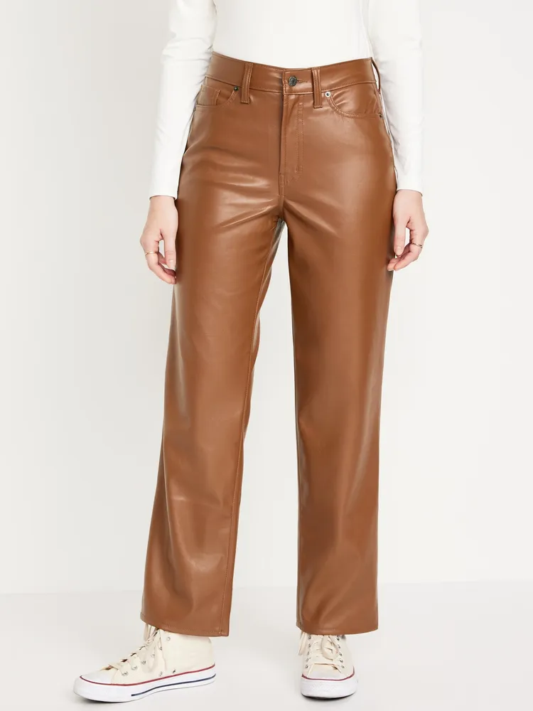 High-Waisted OG Loose Faux-Leather Pants