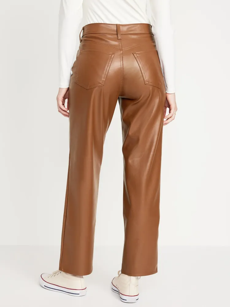 High-Waisted OG Loose Faux-Leather Pants