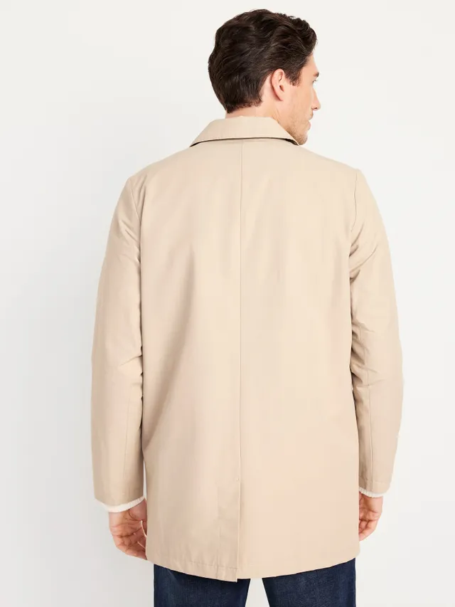 Soft-Brushed Button-Front Topcoat for Men, Old Navy