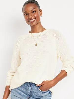 Loose Textured Pullover Tunic Sweater