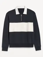 Quarter Zip Rugby Stripe Polo