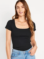 Fitted Square-Neck T-Shirt