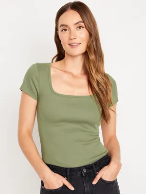 Fitted Square-Neck T-Shirt