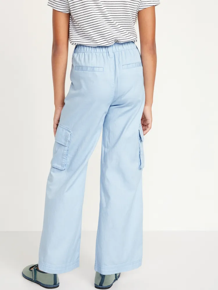 Mid-Rise Wide-Leg Cargo Pants for Girls