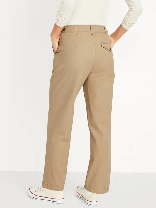 High-Waisted Crinkle Gauze Pull-On Ankle Pants