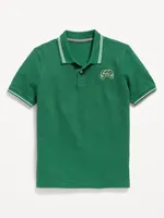 Embroidered Pique Polo Shirt for Boys