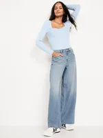 Mid-Rise Baggy Wide-Leg Jeans