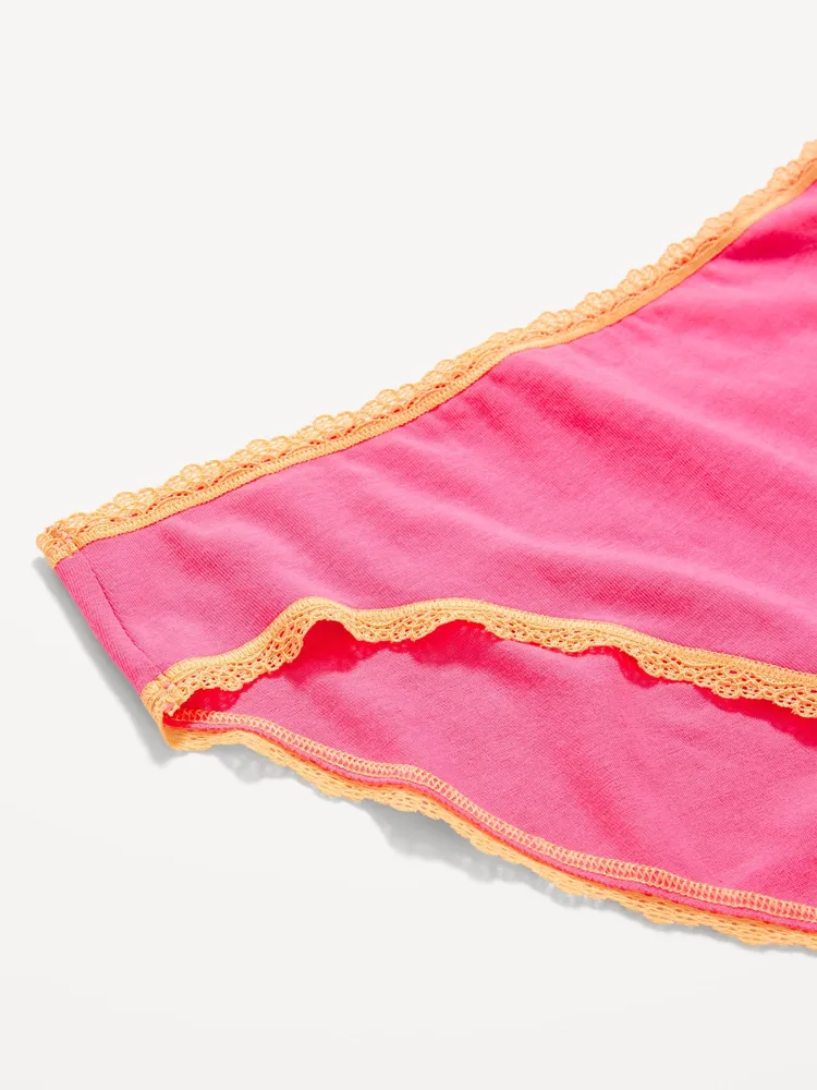 High-Waisted Lace-Trimmed Bikini Underwear