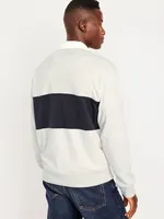 Quarter Zip Rugby Stripe Polo