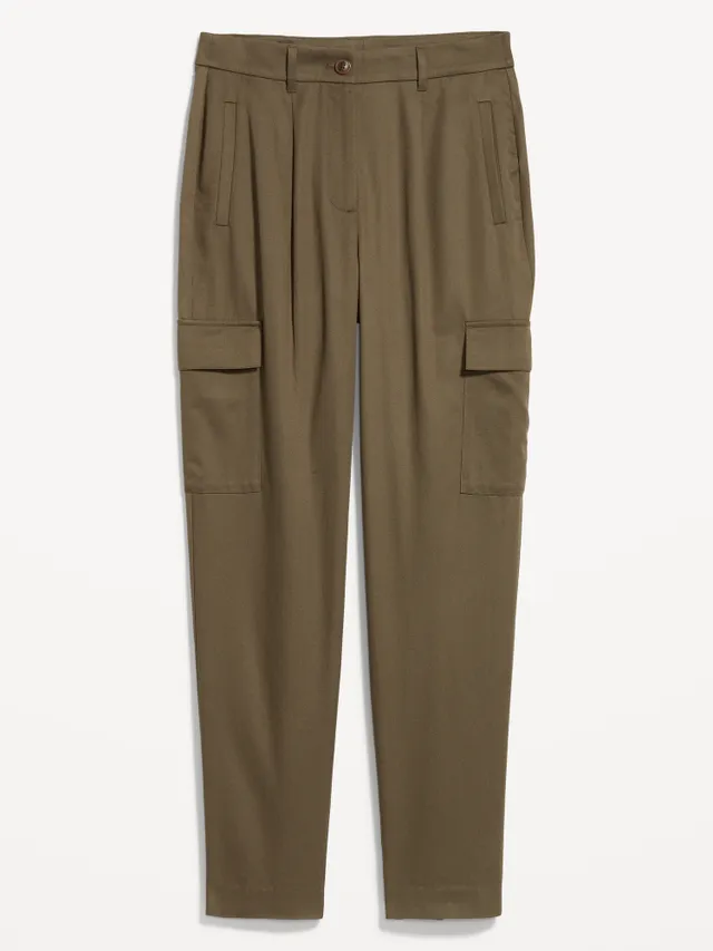 Linen Mid-Rise Wide-Leg Cargo Pant