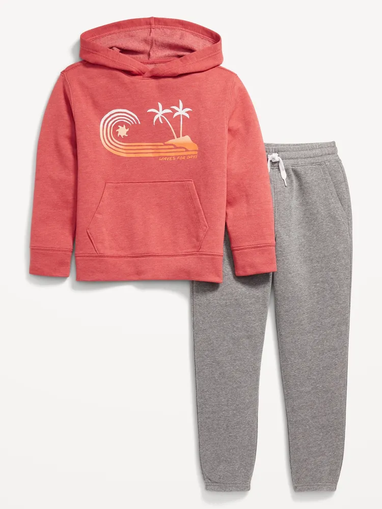 Old Navy Fleece Graphic Hoodie and Sweatpants Set for Boys