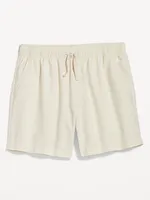 Linen-Blend Jogger Shorts -- 5-inch inseam