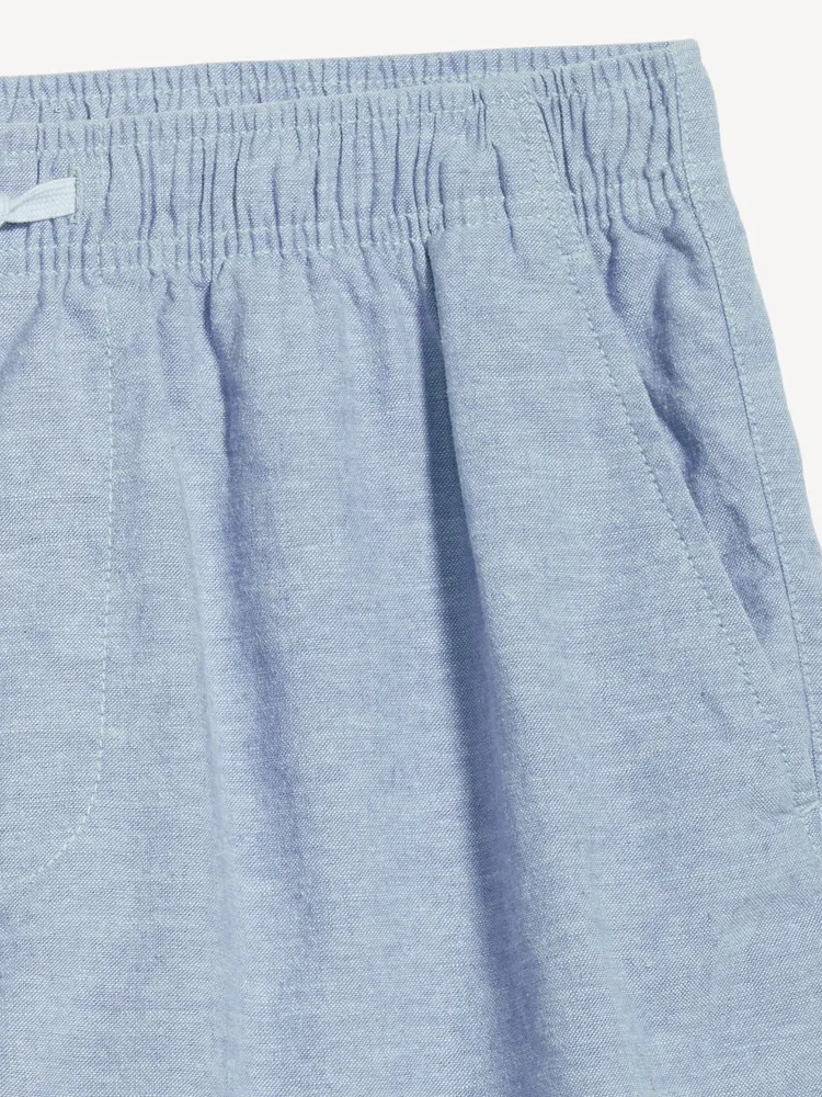 Linen-Blend Jogger Shorts -- 5-inch inseam