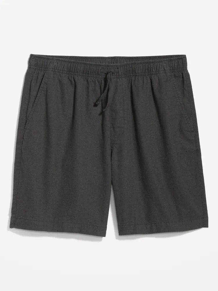 Linen-Blend Jogger Shorts -- 7-inch inseam